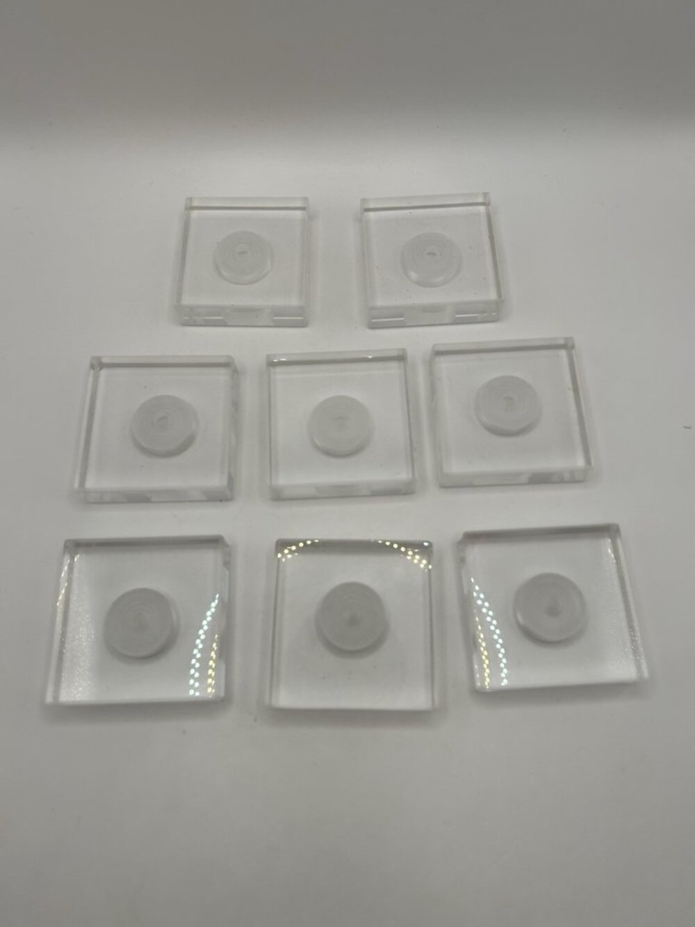 Lot of 8 Clear Acrylic Lucite Display Mount Blocks 2” Square Recessed Center - Picture 6 of 15